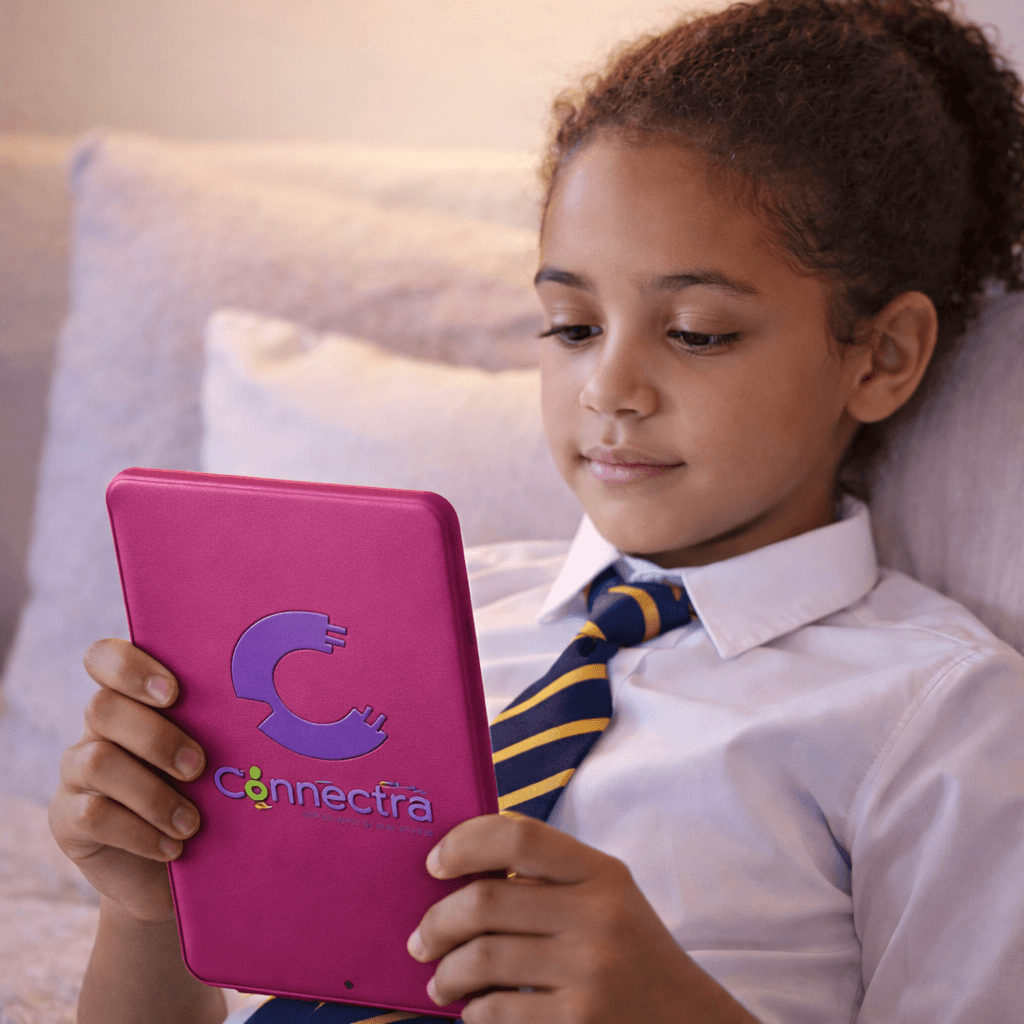 Student enjoying offline learning on Connectra Tablet